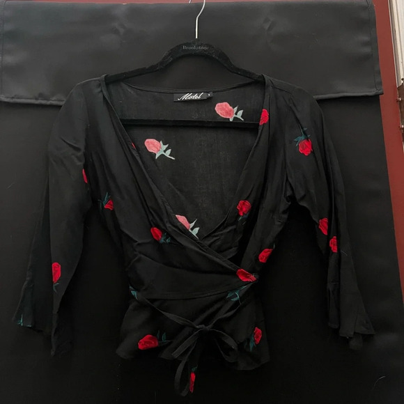 Rose Wrap Top - Picture 1 of 6